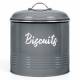 EHC Round Grey Enamel Airtight Cookie/Biscuits Storage Canister, 3L