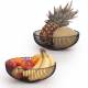 EHC Set of 2 Fruit & Vegetable Storage Basket Stand for Kitchen, Black