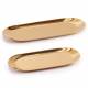EHC Set of 2 Stainless Steel Decorative Vanity Trays, Oval, Gold