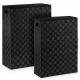 EHC Set of 2 Woven Polypropylene Laundry Basket With Lid, Black