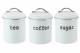 EHC Set of 3 Airtight Tea Sugar & Coffee Storage Jars, White