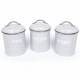EHC Set of 3 Grey Airtight Round Tea, Sugar and Coffee Storage Jars