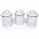 EHC Set of 3 Grey Airtight Round Tea, Sugar and Coffee Storage Jars