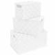 EHC Set of 3 Hand Woven Storage Hamper Basket With Lid, White