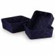 EHC Set of 3 Nestable Polypropylene Storage Gift Hamper Baskets - Blue