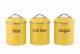 EHC Set of 3 Tea, Sugar & Coffee Storage Canisters - Custard