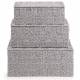 EHC Set of 3 Woven Shelf Storage Hamper Basket With Lid - Grey