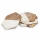 EHC Set of 4 Hexagon Brown & Cream Marble Coasters For Home & Kitchen