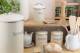 Set of 4 Round Tea, Coffee & Sugar Canisters With Bread Bin - Cream