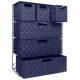 EHC Woven 3+3 Chest of Drawer storage Organizer Unit - Navy Blue