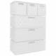 EHC Woven 3+3 Chest of Drawer storage Organizer Unit - White