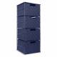 EHC Woven 4 Drawer Polypropylene Cabinet For Bathroom, Bedroom - Blue