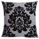 Elegant Damask  Decorative Chenille Cushion Cover  - Black