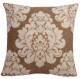 Elegant Damask Decorative Chenille Cushion Cover - Cream, Brown/Beige