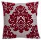 Elegant Damask  Decorative Chenille Cushion Cover  - Red