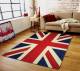 Elegant Union Jack Woven Chenille Floor Carpet Rug