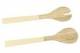 Ergonomic and Hygienic Bamboo Salad Servers, Set of 2 - Cream