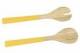 Ergonomic and Hygienic Bamboo Salad Servers, Set of 2 - Custard