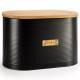 Extra Large Bread Bin with Lid, Black, 8L, 19.5 x 34 (W) x  20.5 (H)cm