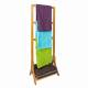 Freestanding Bamboo Bathroom Towel Rail With 3 Rails & Shelf