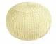 Hand Knitted Double Braided  Cotton Round Pouffe - Cream
