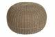 Hand Knitted Double Braided  Cotton Round Pouffe - Latte