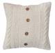 Hand Made Cable Knit Cotton Cushion Cover With Insert - Cream