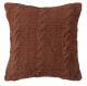 Hand Made Cable Knit Cotton Cushion Cover - 40 x 40 cm, Chocolate