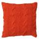 Hand Made Chunky Cable Knit Cotton Cushion Cover - 40 x 40 cm, Orange