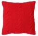 Hand Made Chunky Cable Knit Cotton Cushion Cover - 40 x 40 cm, Red