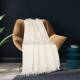 Herringbone Soft & Lightweight Wool Feel Acrylic Sofa Throw - Ivory