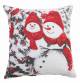 Jacquard Tapestry Chenille Glittered Xmas Snowman Cushion Cover