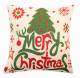 Jacquard Tapestry Decorative Festive Merry Xmas Cushion Cover
