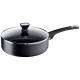 Jamie Oliver Essential Non-Stick Deep Saute Pan With Lid, 24cm, 2.9 L