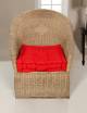 Large Quilted Booster Cushions/Chair Pad 40 x 40 x 10 cm  - Red