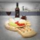 Large Round Wooden Expandable Cheese Board Set With Integrated Drawer