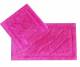 Luxurious 2 Piece Cotton Bath Mat and Pedestal Set - Hot Pink