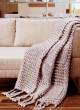 Luxurious & Soft Hand Knitted Cotton Throw - Grey (120 X 150 cm)