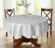 Luxury Damask Round Tablecloth - White 69