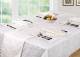 Luxury Rectangle Scroll Tablecloth Cover, For Parties & Wedding, White