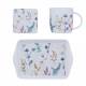 Meadow Fine China Tea Gift Set With 350 ml Mug, Tray & Coaster