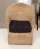 Medium Quilted Booster Cushions/Chair Pad 40 x 40 x 10 cm - Black