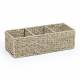 Multipurpose Handwoven Seagrass 3 Compartment Rectangular Tidy Basket