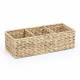 Multipurpose Handwoven Water Hyacinth 3 Compartment Rectangular Basket