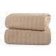 Nevni 2 x Decorative Rustic Cotton Fringed Throws, 127 x 152cm - Mocha