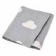 Nevni Cloud Print Knitted Soft Cotton Reversible Baby Blankets, Grey