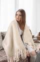 Nevni Mohair Style Soft Cotton Single Blanket, Beige 125 x 150 cm