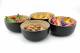 Pack of 4 Food-Safe Decorative Premium Bamboo Snack Bowl - Black