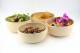 Pack of 4 Food-Safe Decorative Premium Bamboo Snack Bowl - Cream