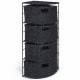 Paper rope 4 Drawer Slimline Space Saving Corner Storage Unit - Black